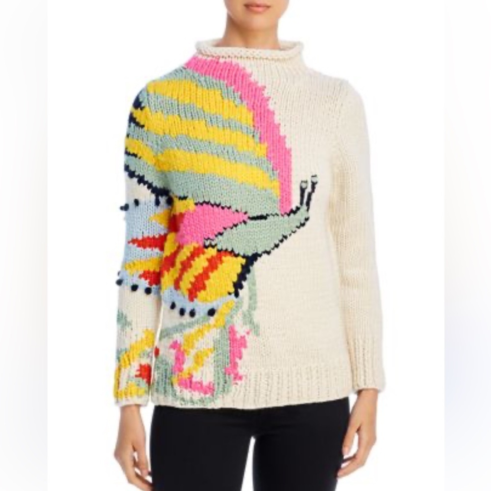 Tory Burch Andean Highland Wool and Alpaca Fringe Sweater Size Small/Medium